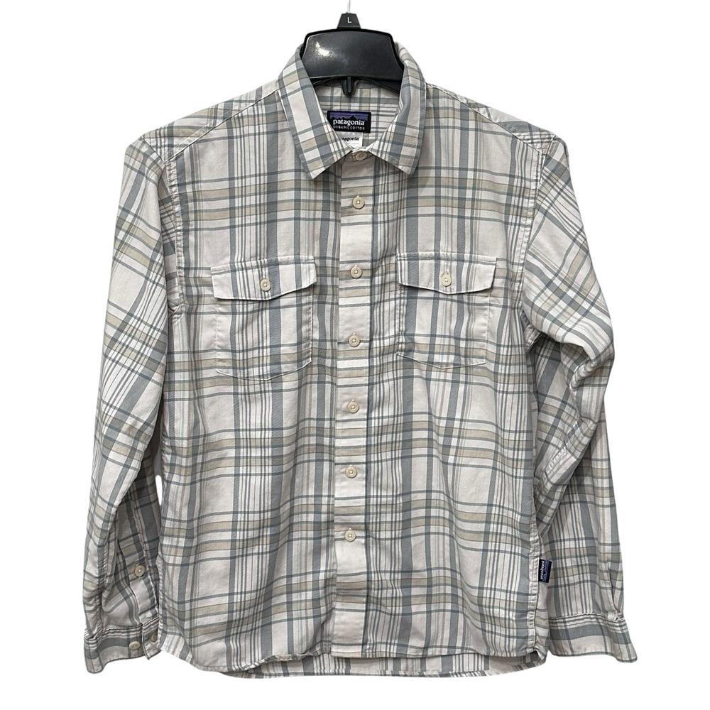 Patagonia Fjord Flannel Shirt Mens Size Small Plaid Long Sleeve Pockets Gorpcore
